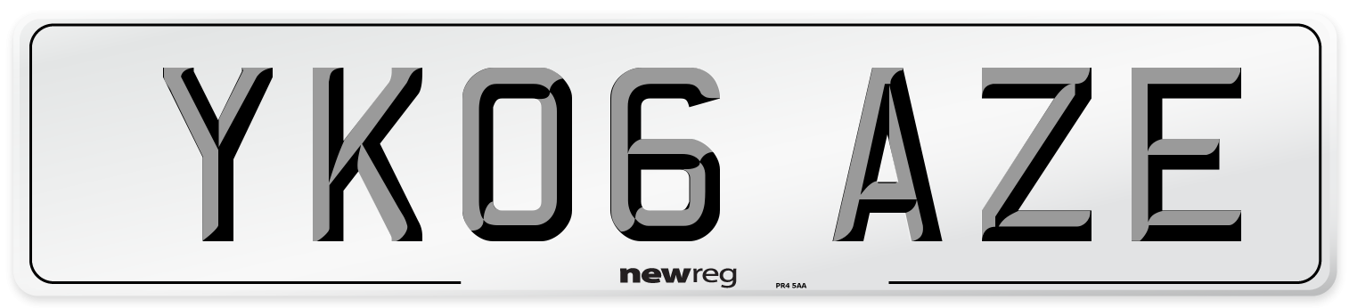 YK06 AZE Number Plate from New Reg